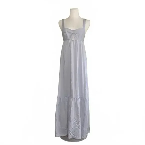Zara | Dresses | Zara Light Blue Tie Front Maxi Dress Cottagecore Boho  Summer Size S | Poshmark